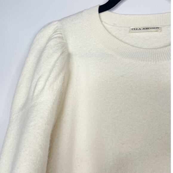 Ulla Johnson Medium M Cream Viviana Merino Wool Puff Sleeve Knit Sweater Dress - Picture 4 of 13